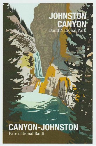 vintage postcard Johnston Canyon Bann National Park