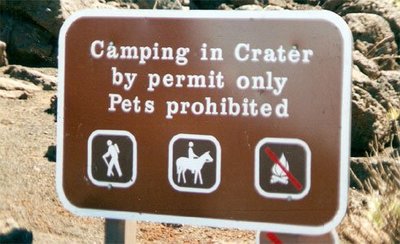 camping in crater by permit only